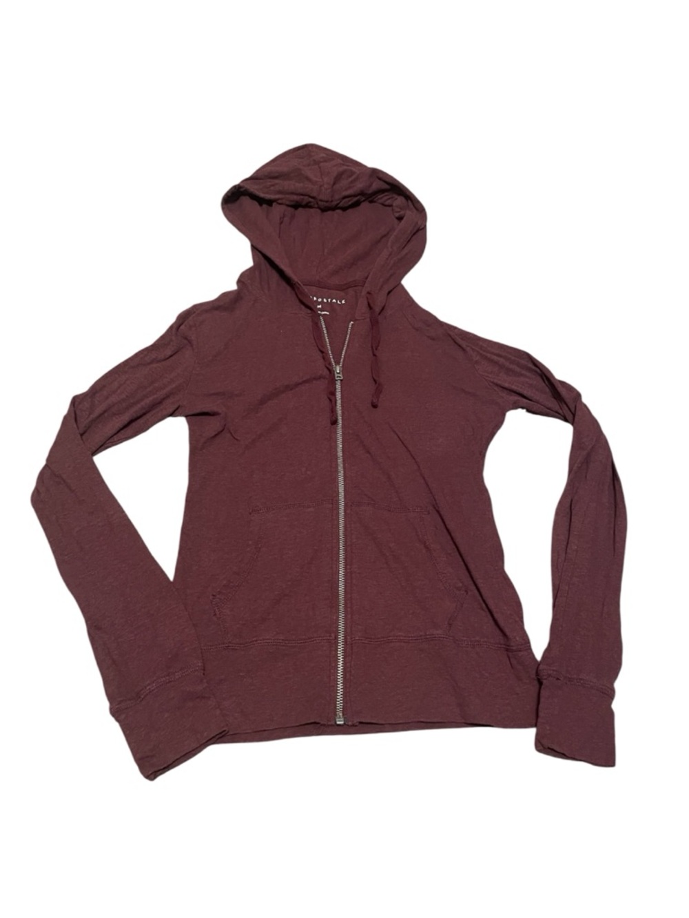 Aeropostale Lightweight Maroon Zip-Up Hoodie - Size Medium EUC